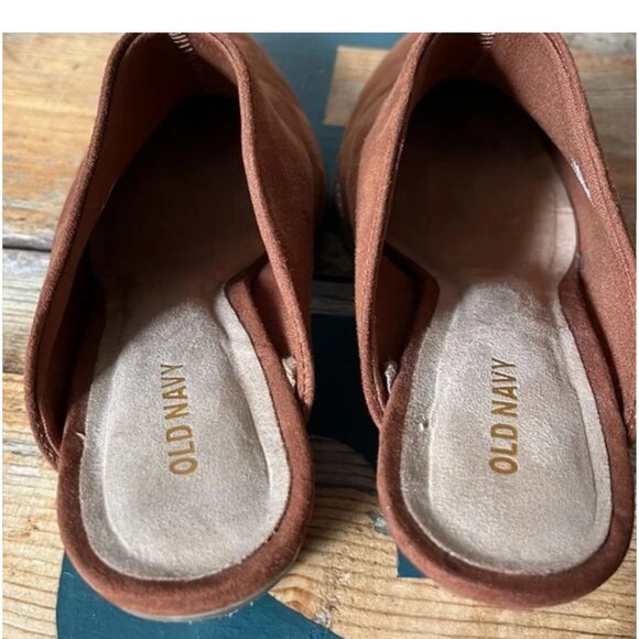 2 PAIRS of Old Navy Faux Suede Mules - 1 Black and 1 Brown - SZ: 8 - EUC - Picture 9 of 9